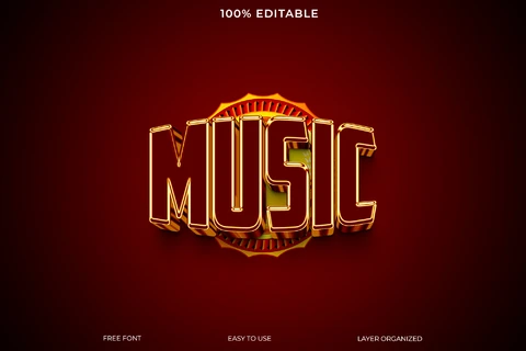 PSD Efecto de texto musical