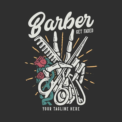 EPS,JPG Vintage Barber Shop Logo Design