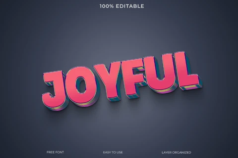 PSD Effet de style texte joyeux