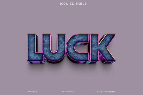 PSD Efekt stylu tekstu Luck