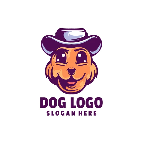 EPS,JPG Cartoon Dog Logo with Hat Design