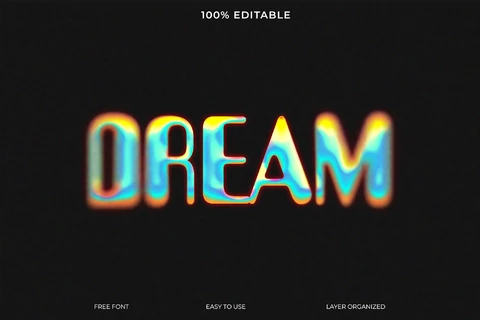 PSD Efecto de texto Dream font style
