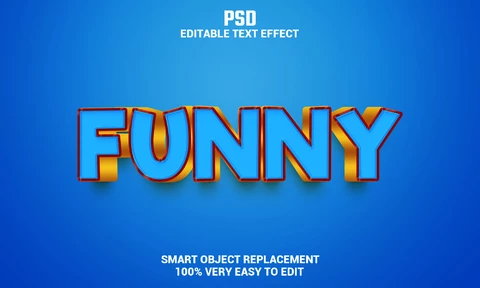 PSD Efeito de texto engraçado