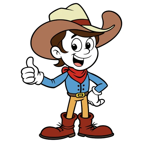 AI,JPG Cartoon Cowboy Character Illustration