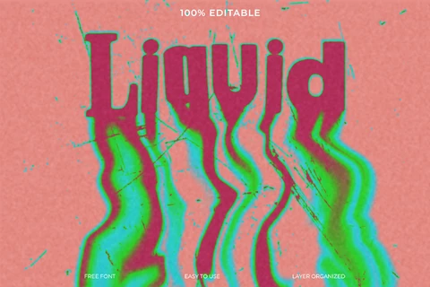 PSD Liquid Text Style Effect