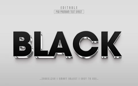 PSD Effet de texte noir en 3D