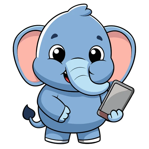 AI,JPG Cute Cartoon Elephant Character Illustration