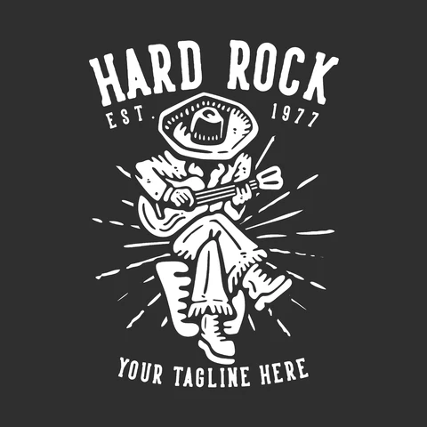 EPS,JPG Desenho vintage de camiseta de banda de hard rock