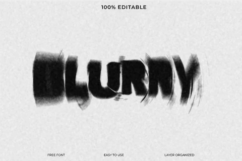 PSD Blurry Motion Radial Trash Font Style Text Effect