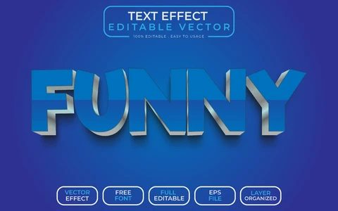 AI,EPS Efeito de texto engraçado