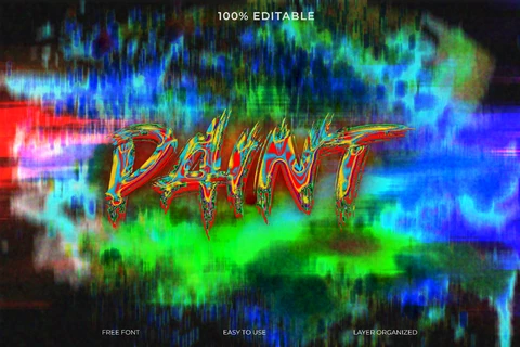 PSD Pintar graffiti estilo de fuente efecto de texto