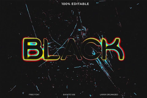 PSD Black Font Style Text Effect