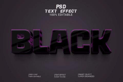 PSD Efecto de texto con fuente negra