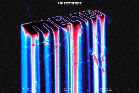 PSD Melted Text Style Effect