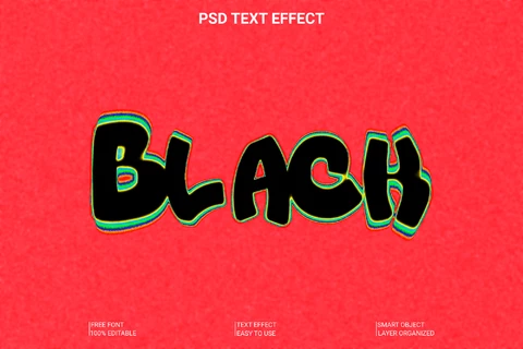 PSD Effetto font nero stile graffiti street art