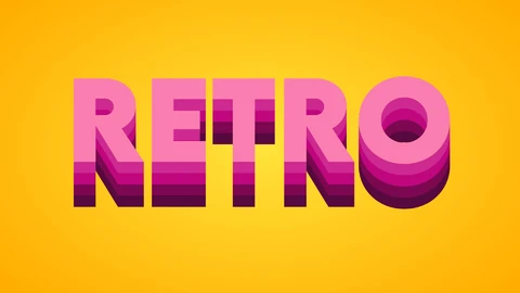 AI,EPS Efecto de texto retro 3d repetido