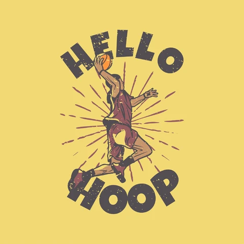 EPS,JPG Vintage Basketball Illustration with Sunburst