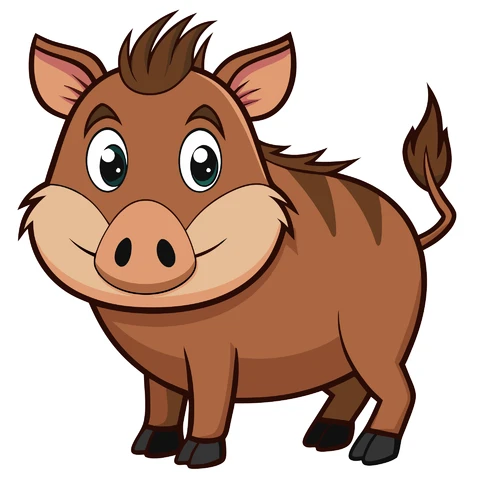 AI,JPG Carino il personaggio del cinghiale dei cartoni animati
