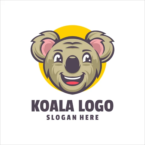 EPS,JPG Cartoon Style Koala Logo Design