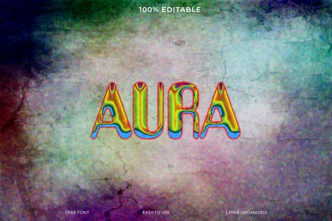PSD Aura Font Style Text Effect