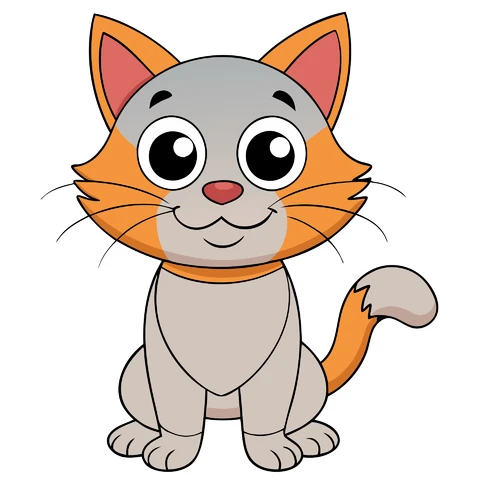 AI,JPG Cute Cartoon Cat Illustration