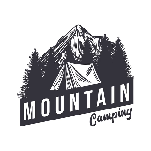 EPS,JPG Vintage Mountain Camping Logo Design