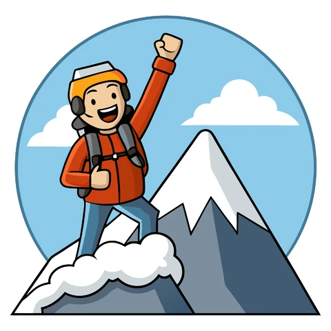 AI,JPG Ilustração vetorial de um alpinista