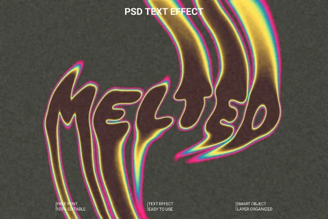 PSD Melted Text Style Effect
