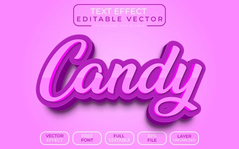 AI,EPS Efecto texto de caramelo