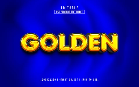 PSD Efecto de texto 3d dorado retro brillante