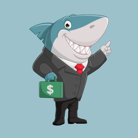 EPS,JPG Cartoon Style Business Shark Illustration