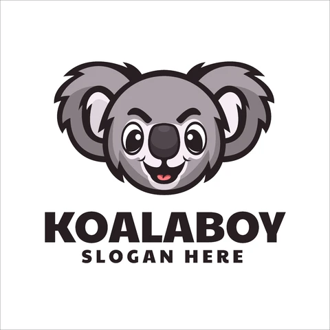EPS,JPG Mascot Logo Design Featuring a Koala
