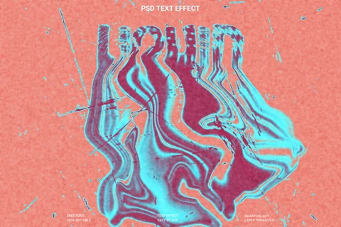 PSD Efeito de estilo de texto líquido