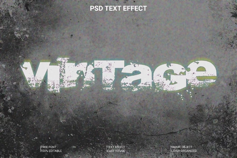 PSD Vintage Urban Grunge Font Style Effect