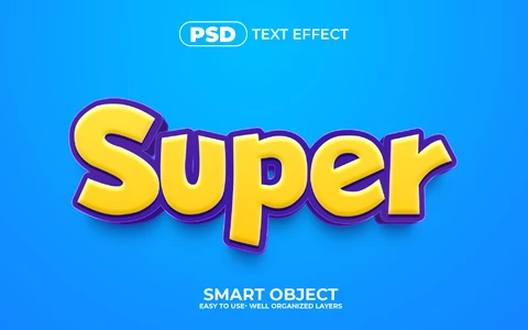 PSD Super Cartoon Commercial 3D Text Effect