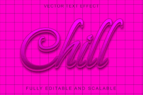 EPS Efecto de fuente retrowave rosa chill