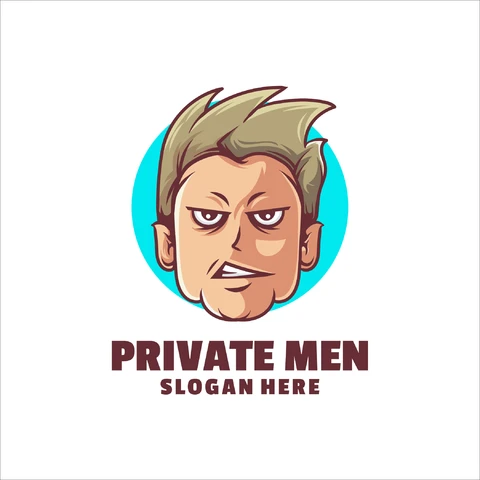EPS,JPG Cartoon Style Logo for Private Men