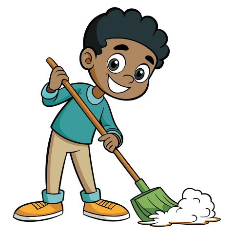AI,JPG Cartoon Character Cleaning Illustration