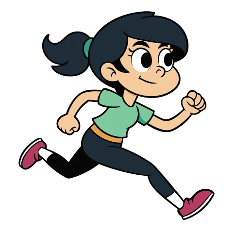 AI,JPG Cartoon Character Running Illustration