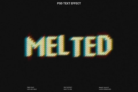 PSD Melted Text Style Effect
