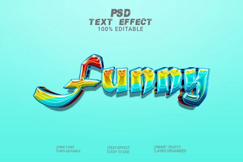 PSD Funny Colorful Glossy Font Style Effect