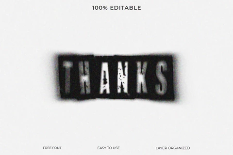PSD Thanks Font Style Text Effect