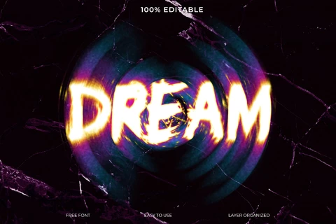 PSD Dream Glow Motion Radial Font Style Text Effect