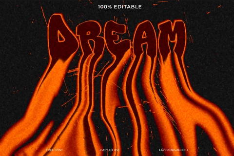PSD Dream Orange Dripping Lava Font Style Text Effect