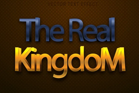 EPS The Real Kingdom Shiny Metal Font Style Effect
