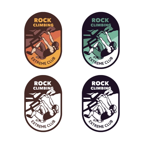 EPS,JPG Vintage Badge Style Rock Climbing Logos
