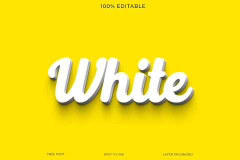 PSD Efecto de estilo de texto blanco