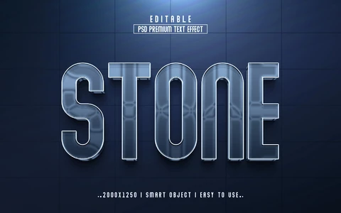 PSD Shiny Stone Text Effect