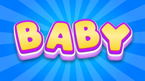 AI,EPS Effet de texte bébé 3d