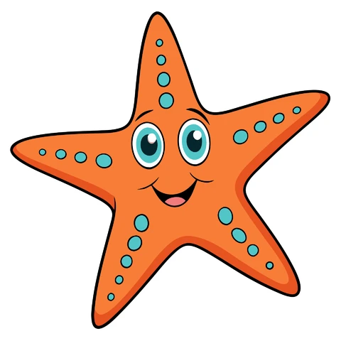 AI,JPG Cute Cartoon Starfish Character Illustration